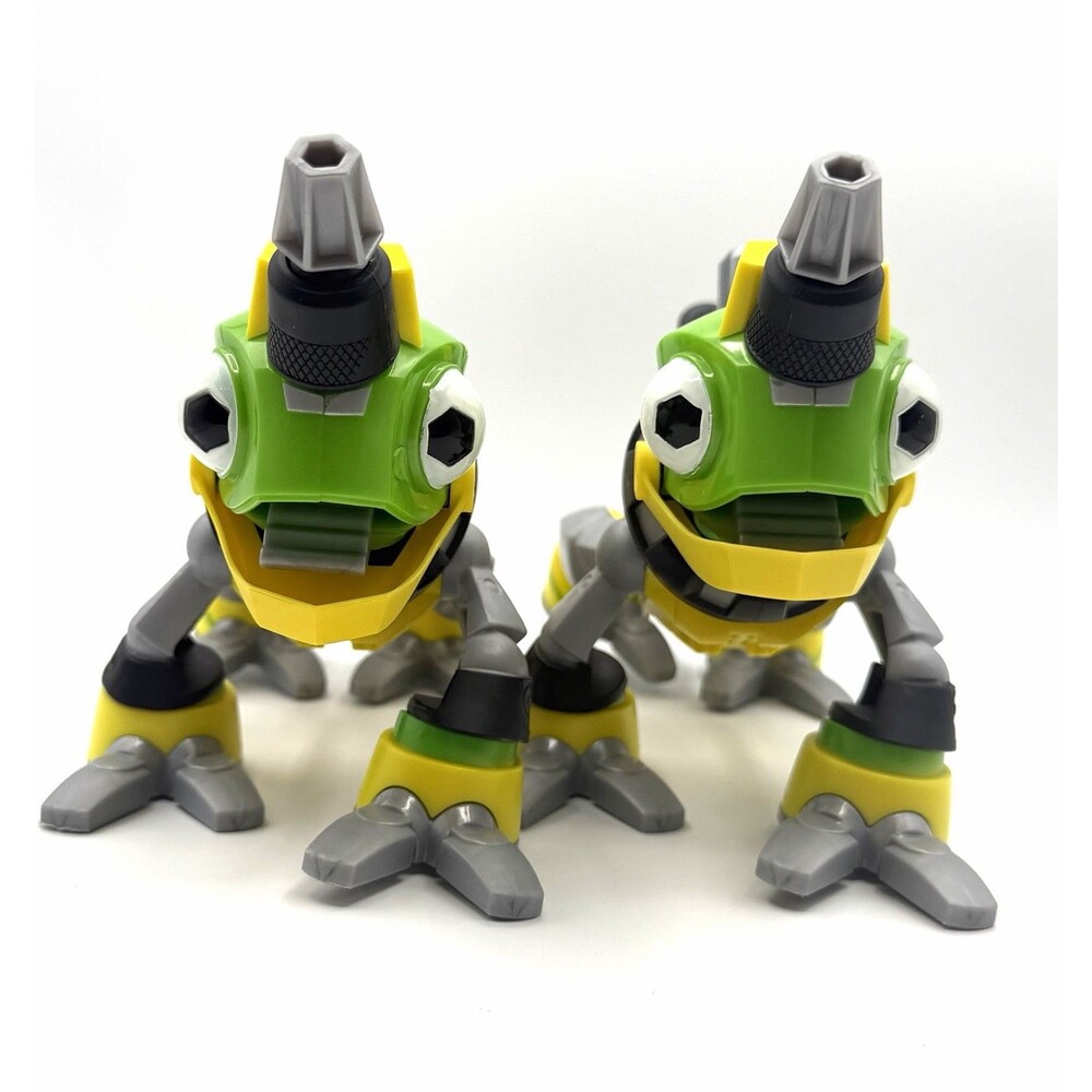 Dinotrux Lot of 2 Reptool Revvit Talking Spinning Drill Reptile Mattel Wheels